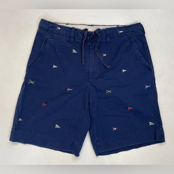 Polo by Ralph Lauren Navy Blue Flat Front Shorts - Picture 1 of 6